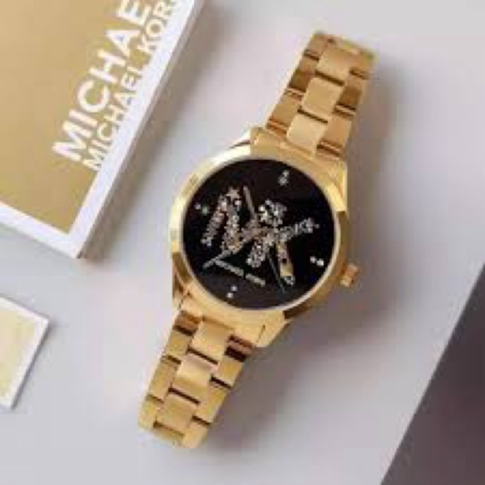 Michael kors gold luxury black dial women’s watch